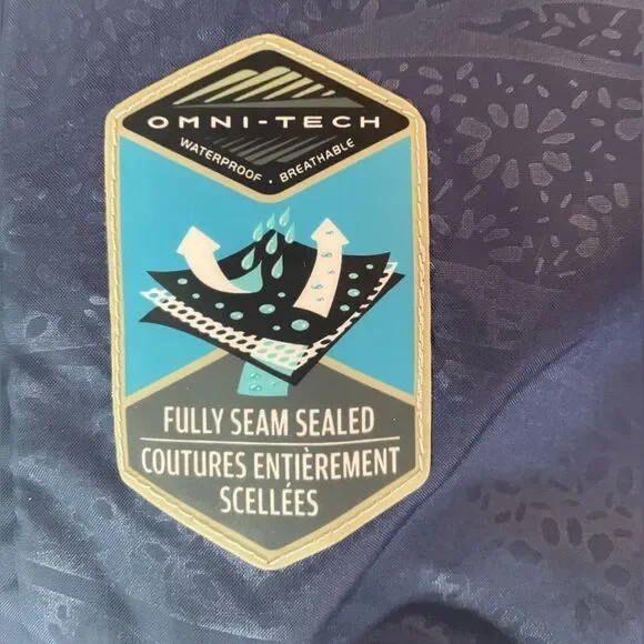 Columbia Omni Tech Navy and White Windbreaker Jacket Sz Small     - Picture 10 of 12
